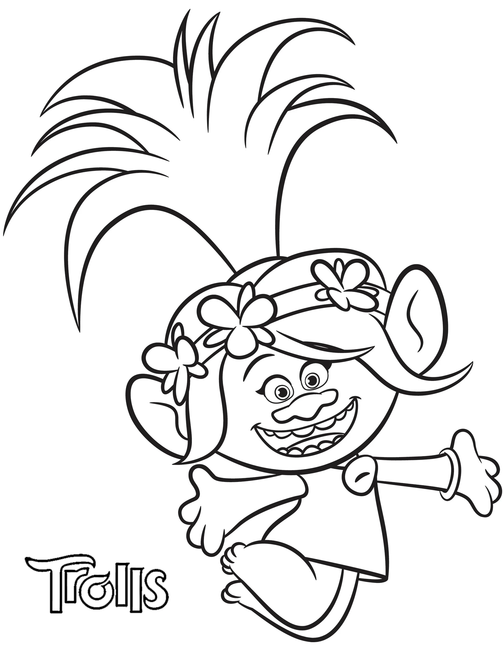 coloriage Trolls pour enfant de 5 ans