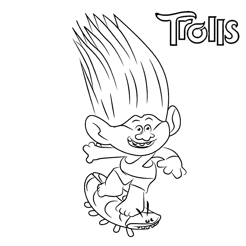 coloriage Trolls pour enfant de 5 ans 1