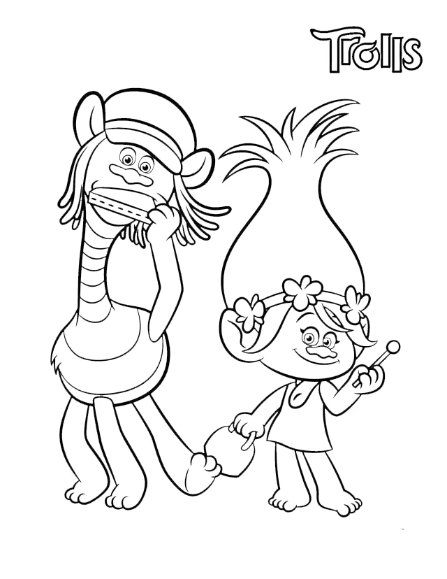 coloriage Trolls pour enfant à imprimer 1