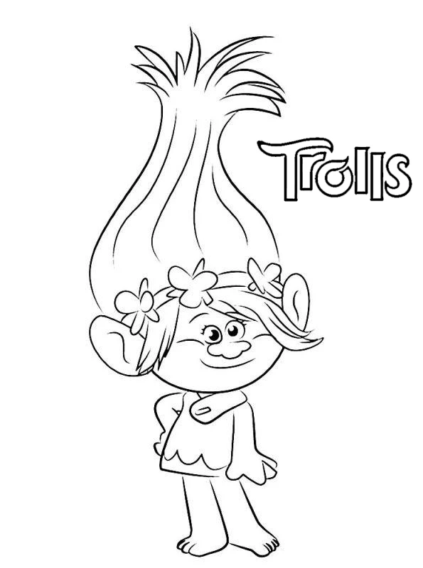 coloriage Trolls pour enfant de 3 ans