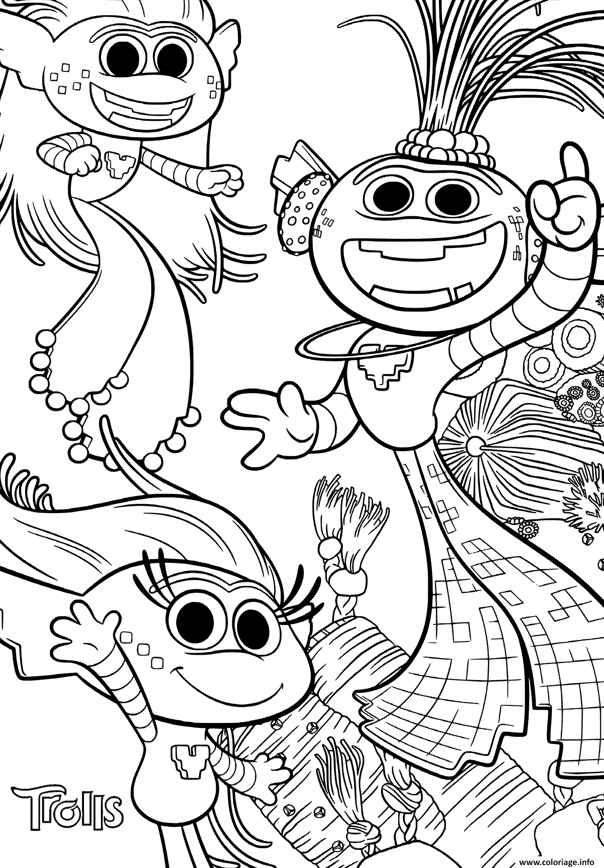 coloriage Trolls pour enfant de à imprimer