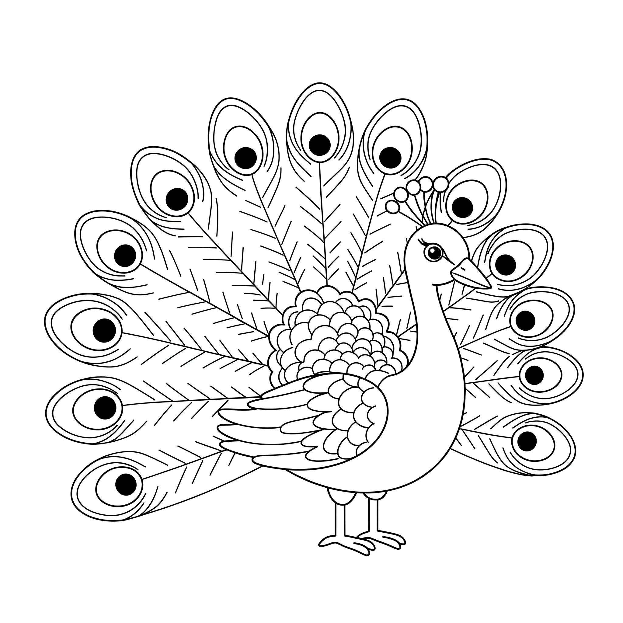coloriage Un paon stylisé a colorier en ligne