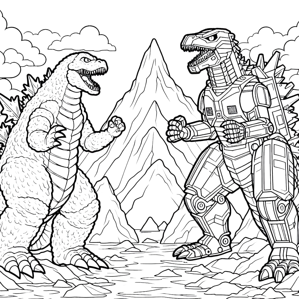 imprimer coloriage Godzilla