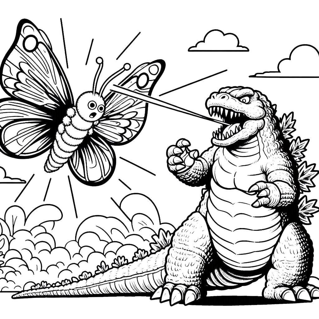 coloriage Godzilla à imprimer a4