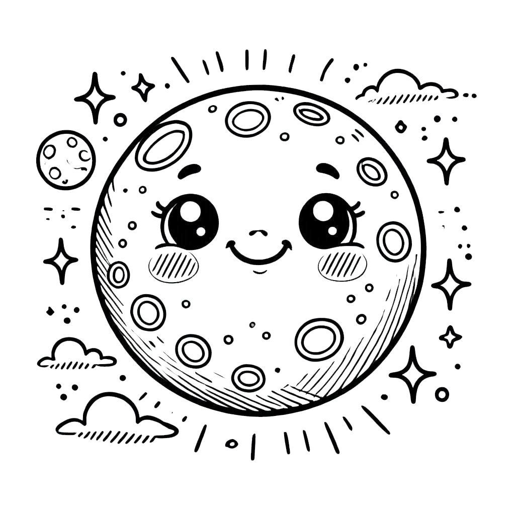 coloriage Lune a imprimer gratuit