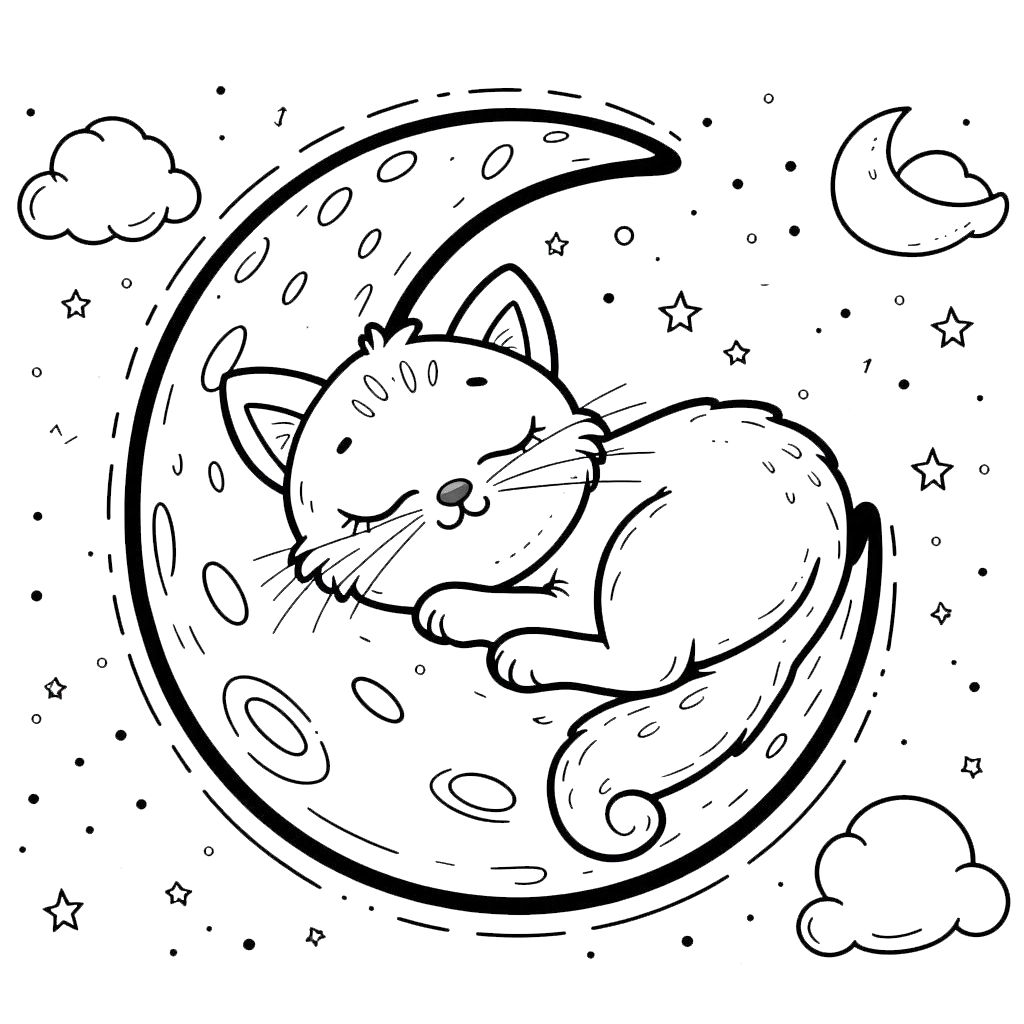 coloriage Lune à imprimer pdf gratuit