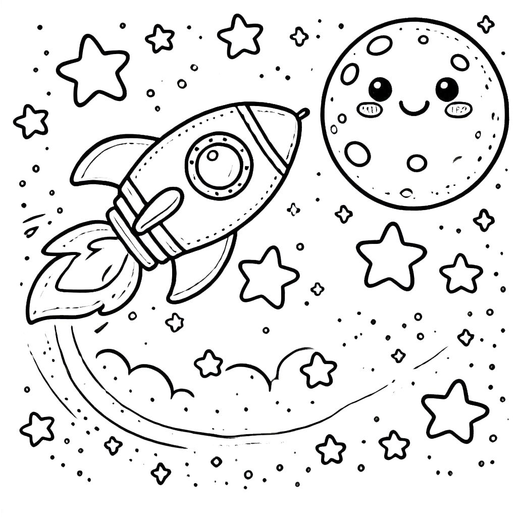 coloriage Lune à imprimer pour enfant de 12 ans