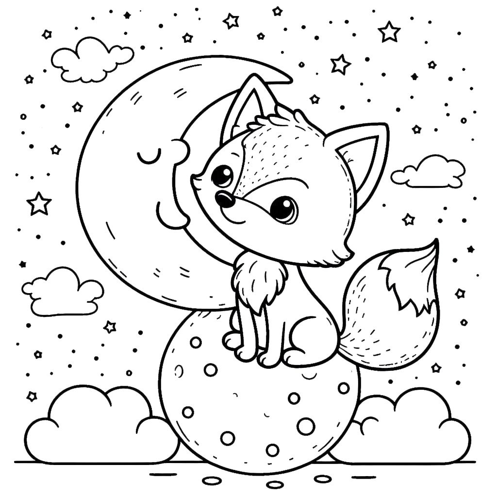 coloriage Lune pour enfant de 3 ans