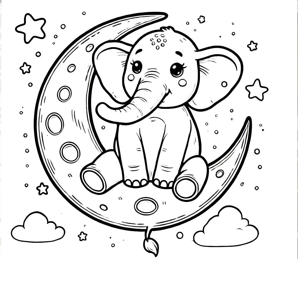 coloriage Lune pour enfant à imprimer