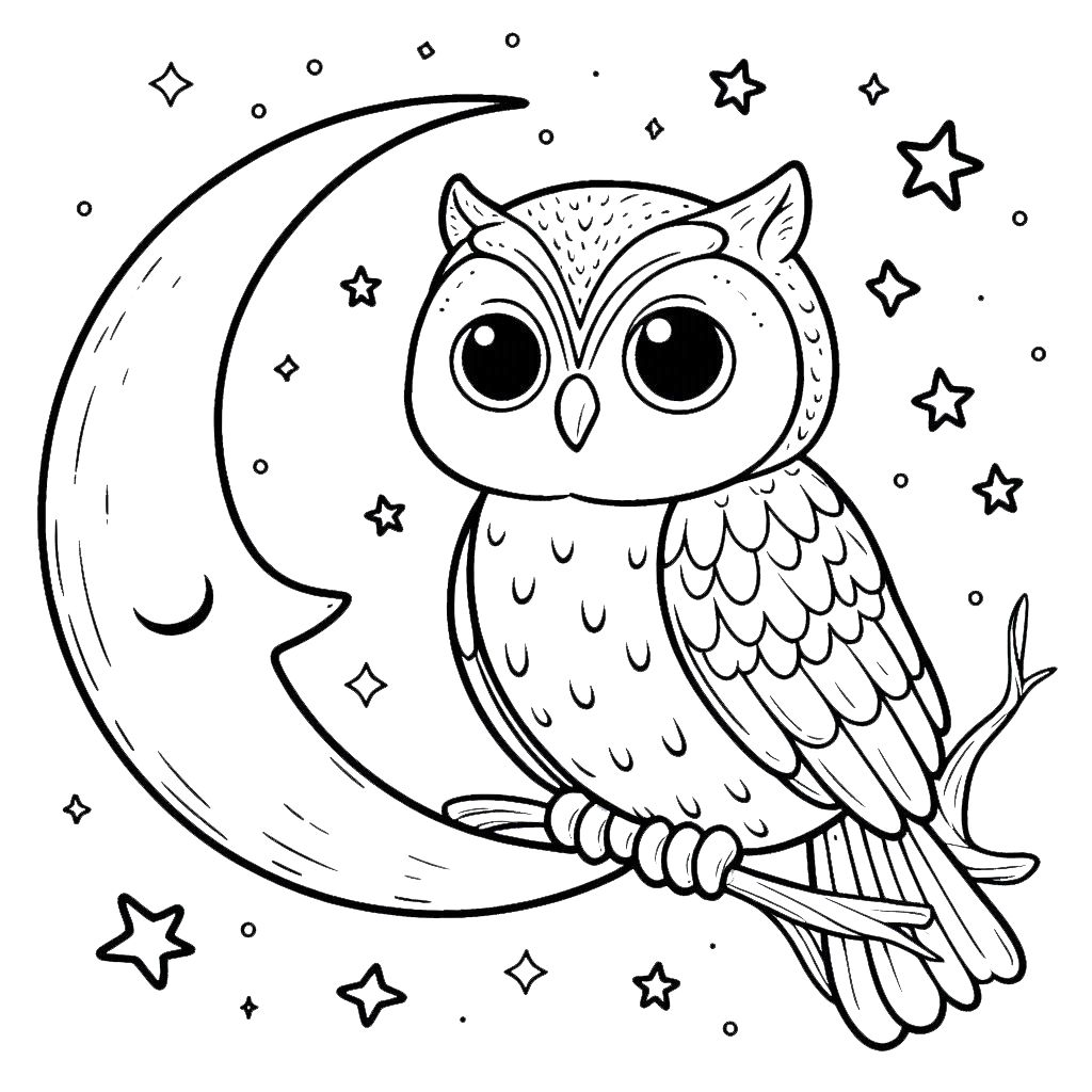 coloriage Lune pour enfants a imprimer