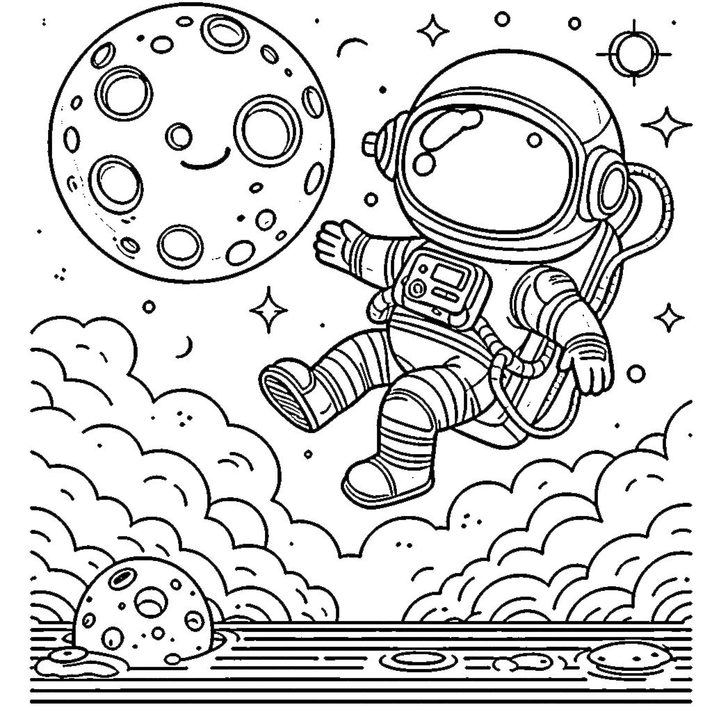 coloriage Lune pour primaire