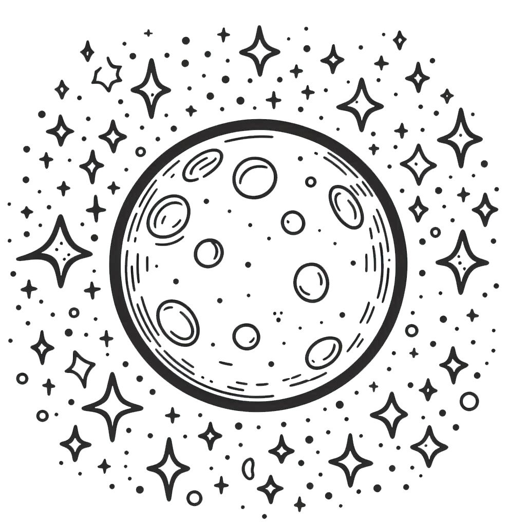 coloriage Lune à imprimer pour enfants