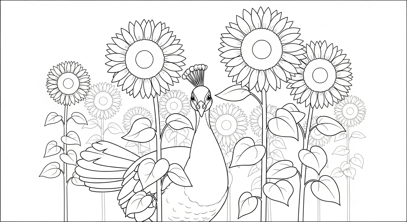 coloriage Paon updated pour enfants à imprimer