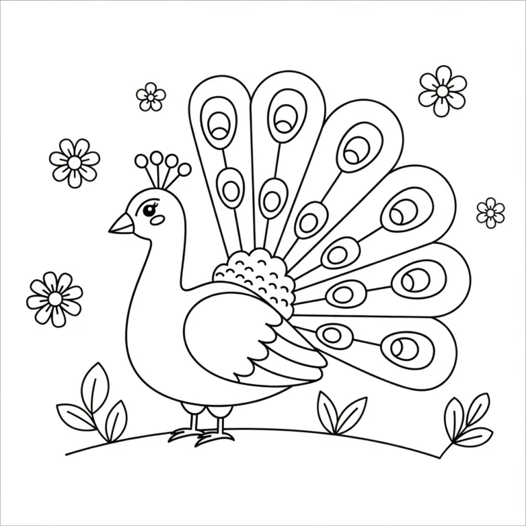 Coloriage Paon