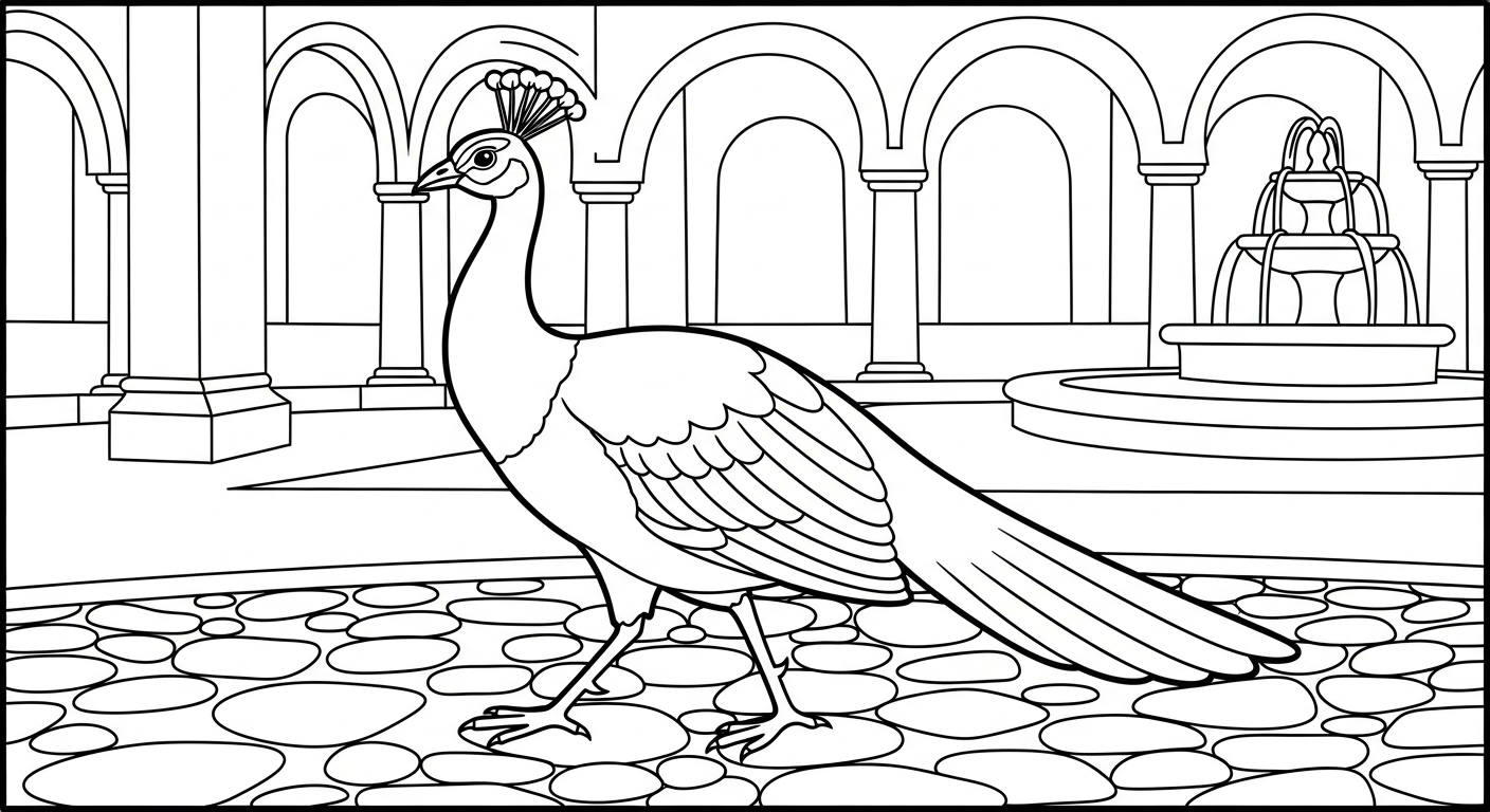 coloriage Paon updated pour enfant de 7 ans