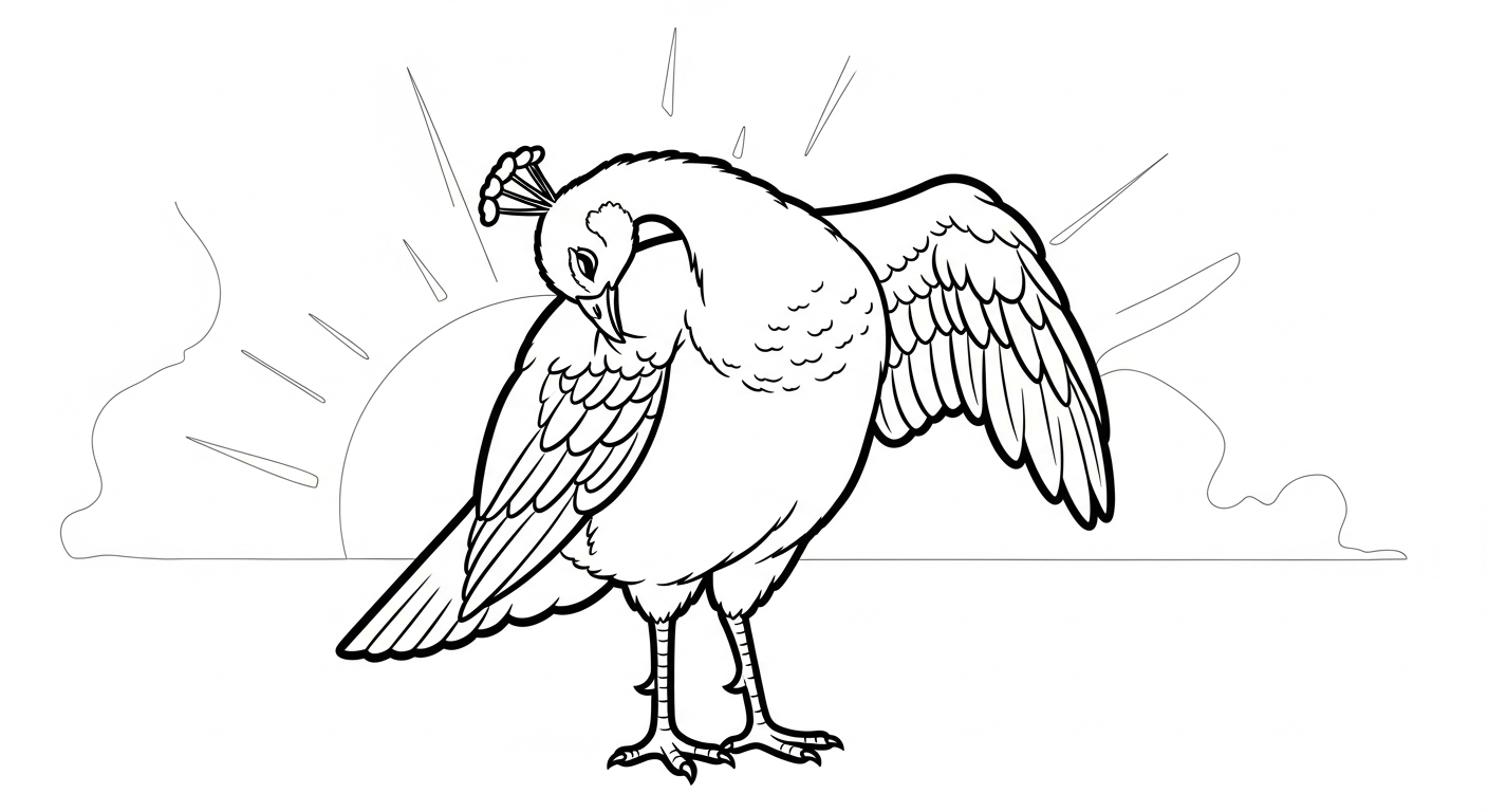 coloriage Paon updated pour enfant de 4 ans