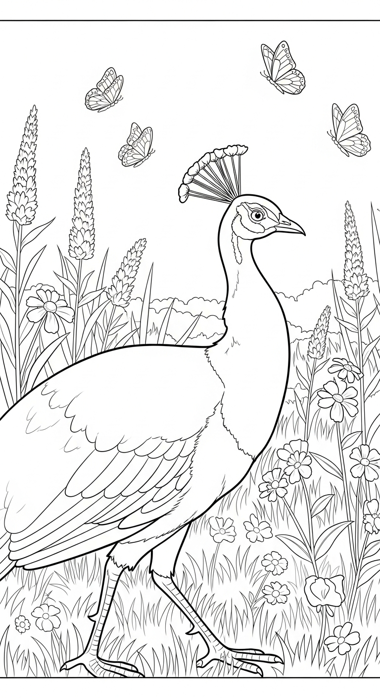 coloriage Paon updated pour enfants à télécharger