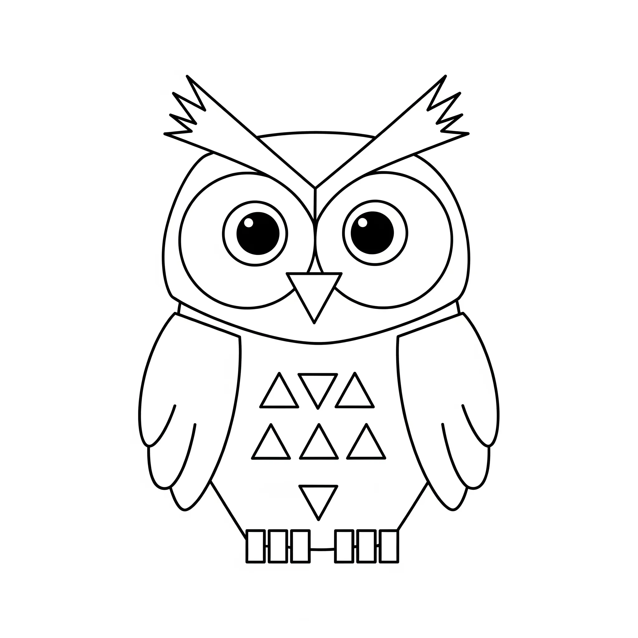 coloriage Chouette Géométrique a dessiner en ligne