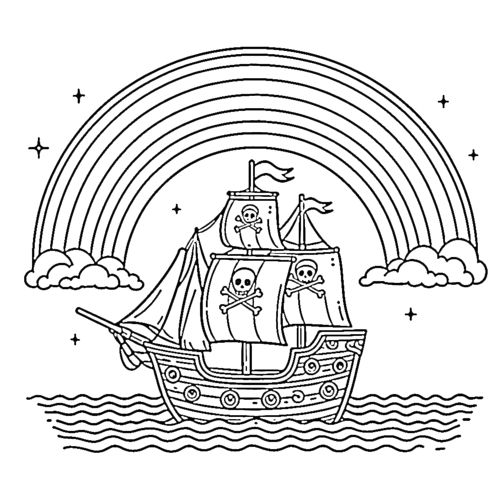 coloriage Bateau Pirate de pour enfants