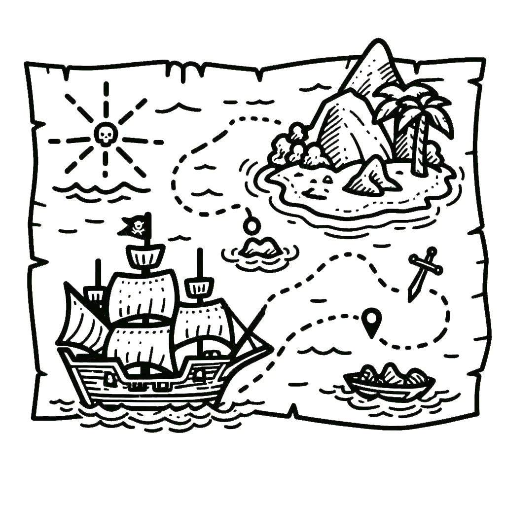 coloriage Bateau Pirate a imprimer gratuit