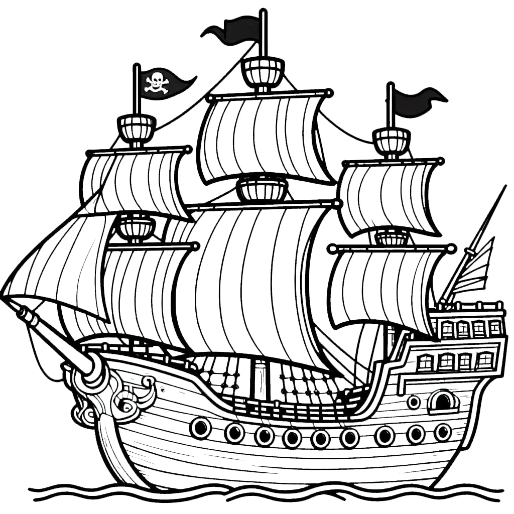 coloriage Bateau Pirate gratuit