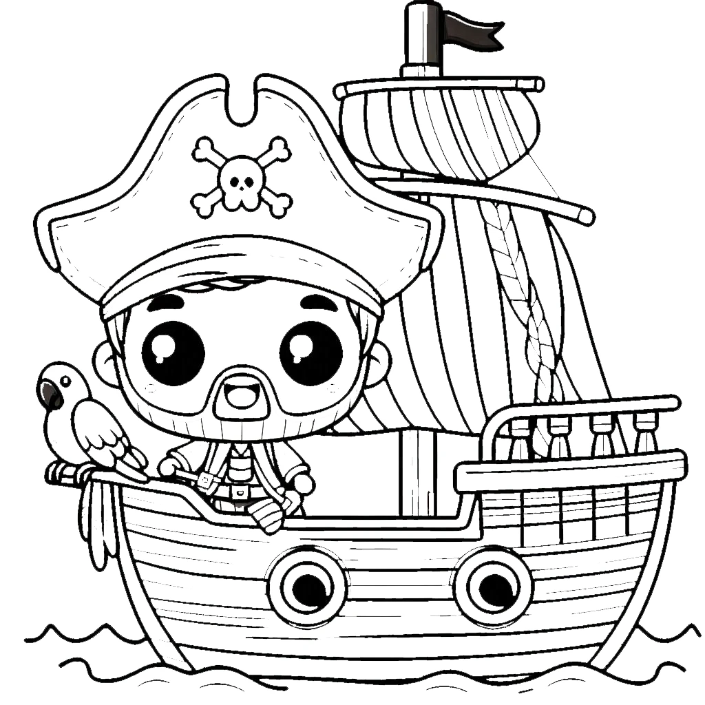 coloriage Bateau Pirate a colorier en ligne 1