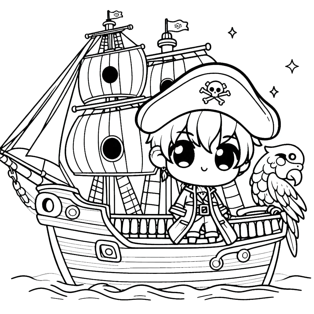 coloriage Bateau Pirate a imprimer gratuit 1