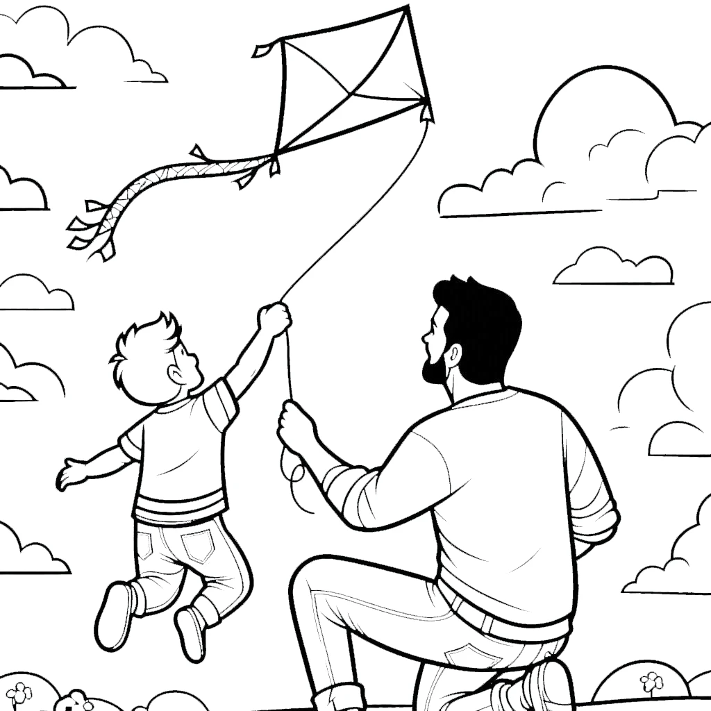 coloriage Bonne Fête Papa et decoupage a imprimer gratuit