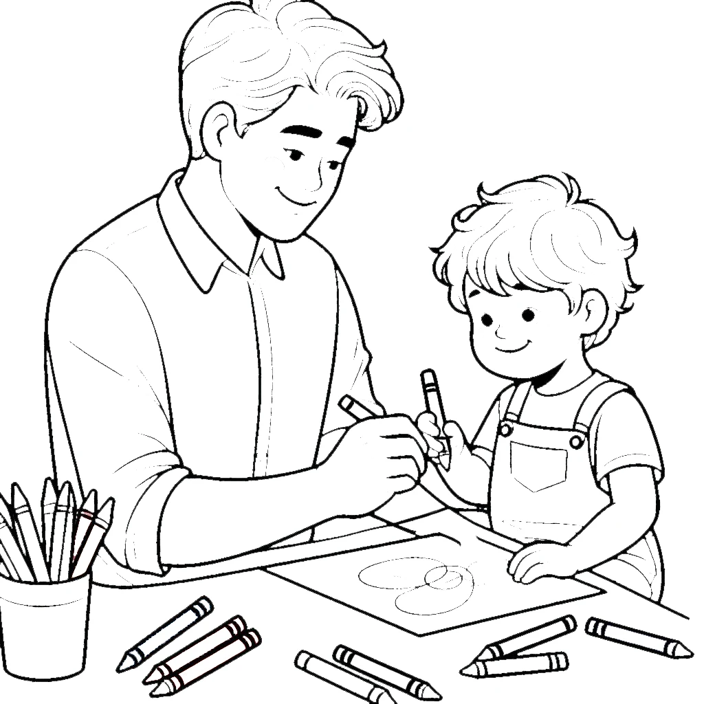 coloriage Bonne Fête Papa pour enfant de 6 ans 2