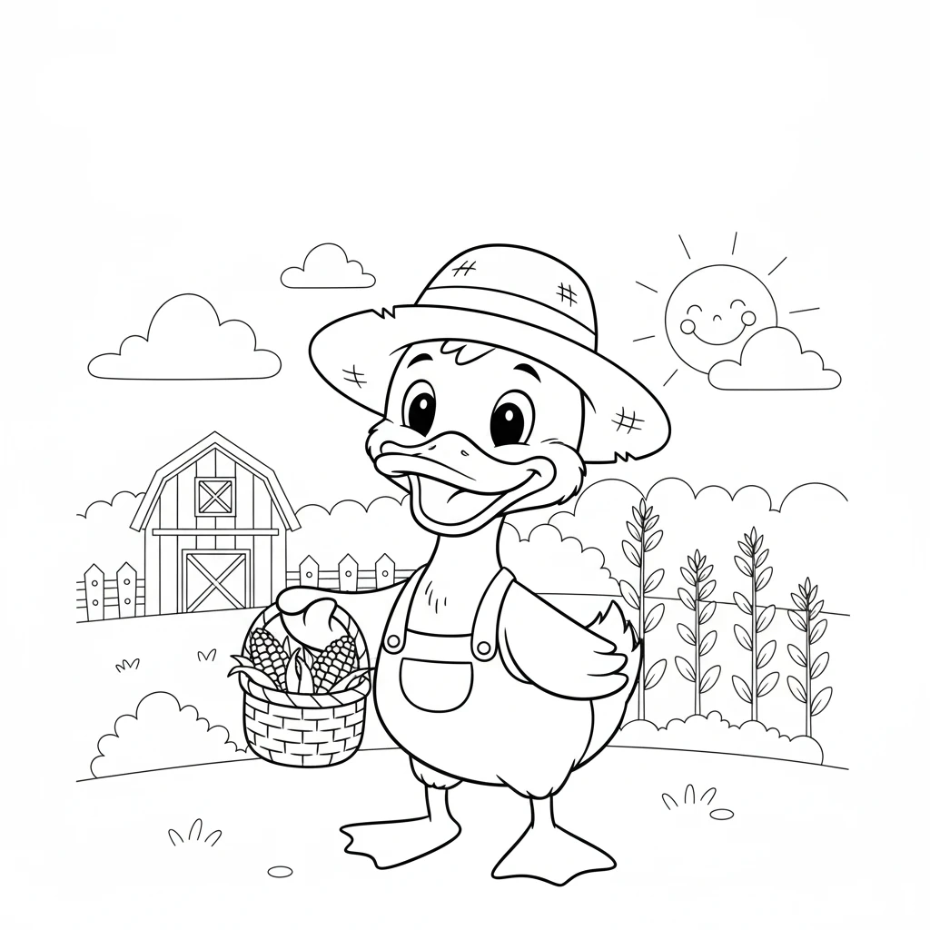 coloriage Canard à imprimer pdf gratuit 1