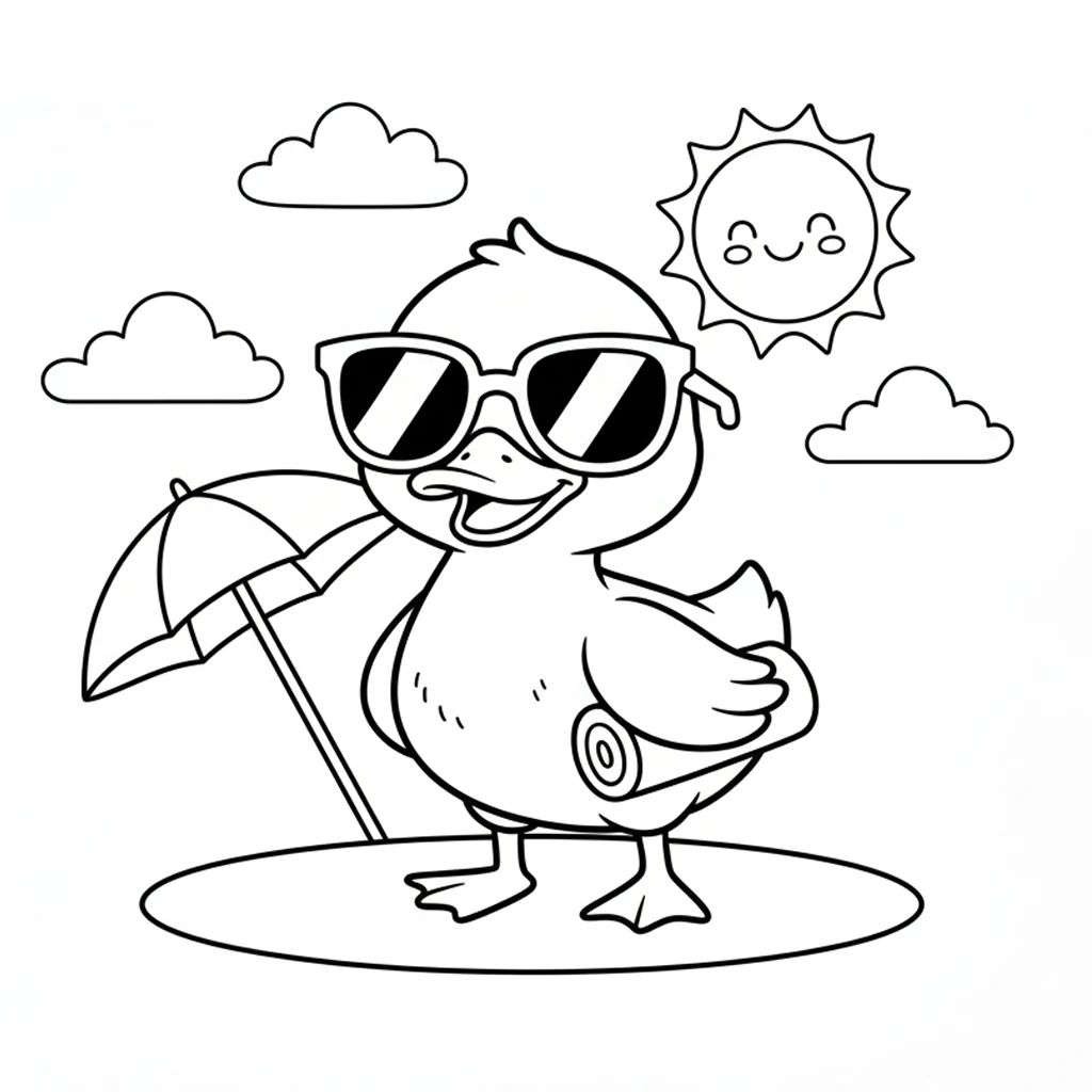 coloriage Canard à imprimer pour enfant de 4 ans