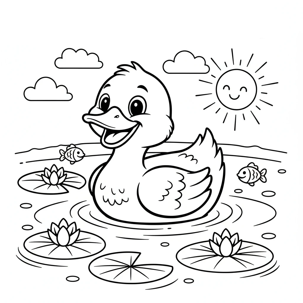 coloriage Canard et découpage à imprimer