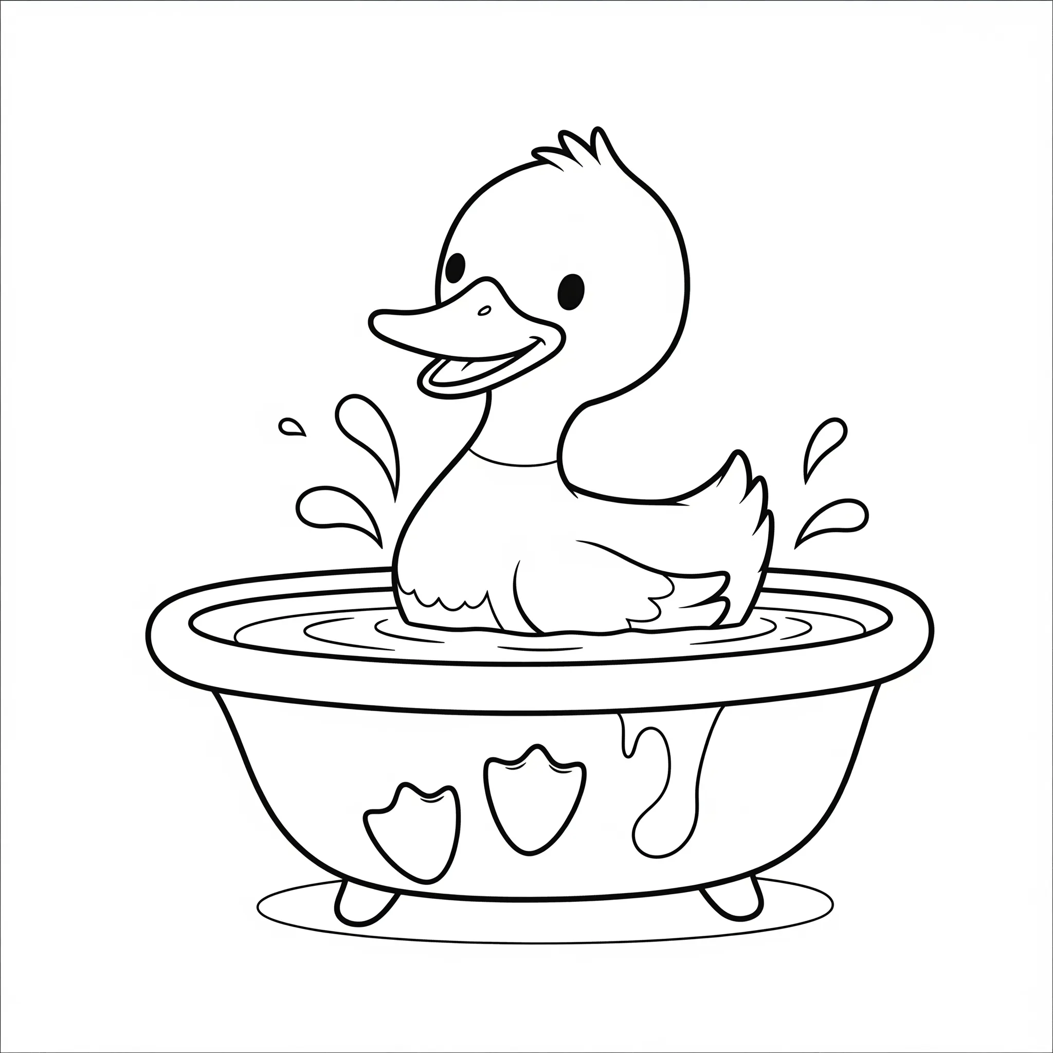 coloriage Canard au Bain en ligne pour enfant
