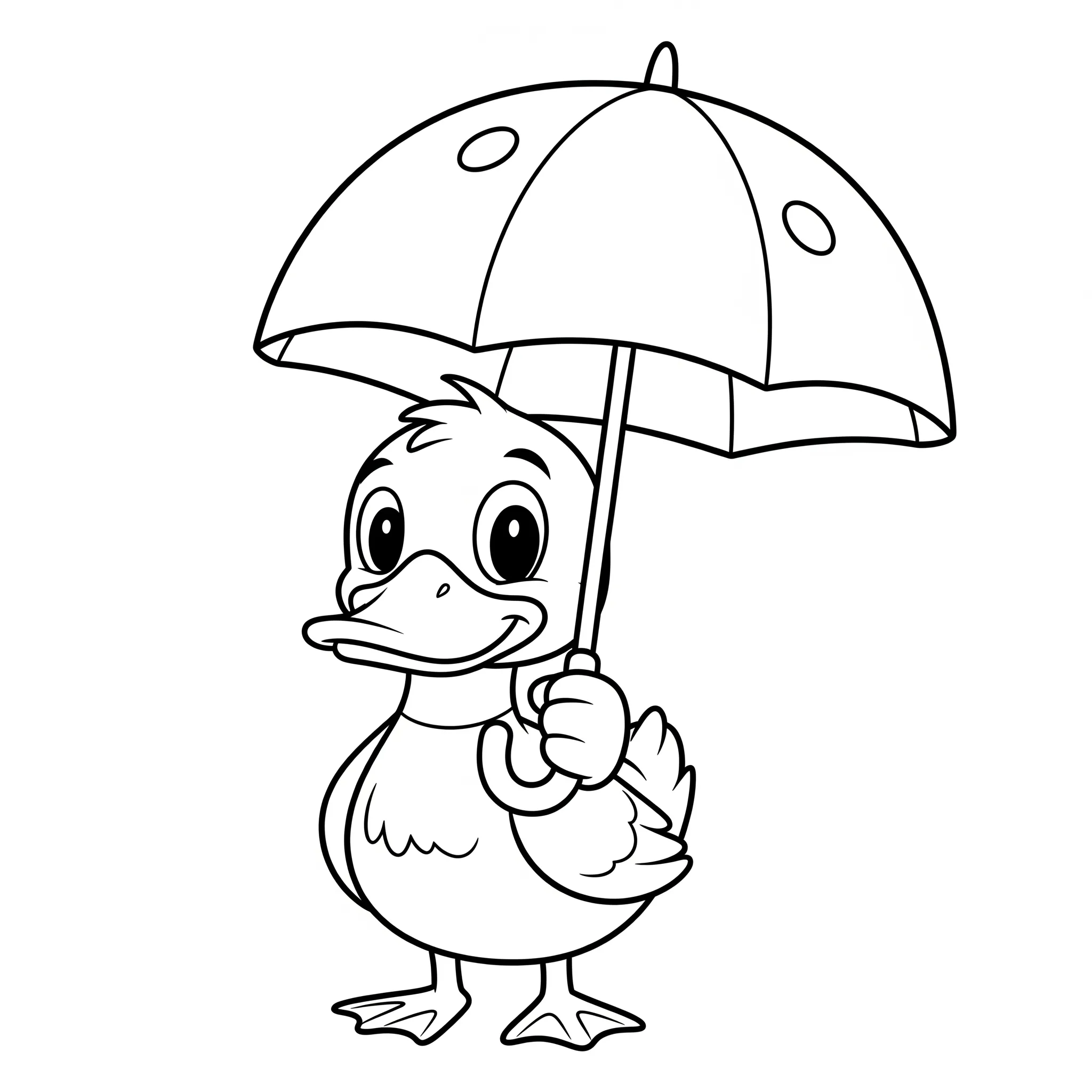 coloriage Canard et Parapluie pour enfants à télécharger