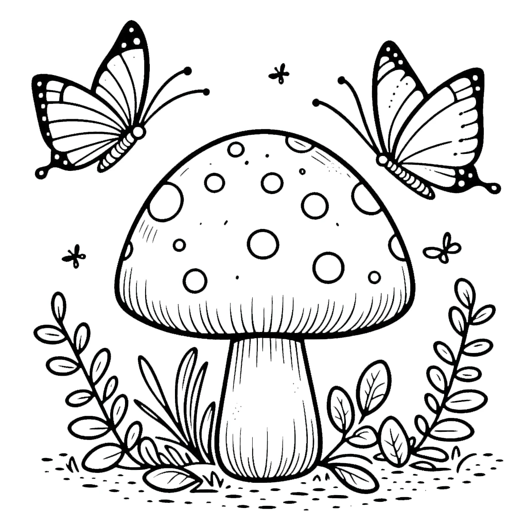 coloriage Champignon à imprimer pour enfant de 12 ans 1