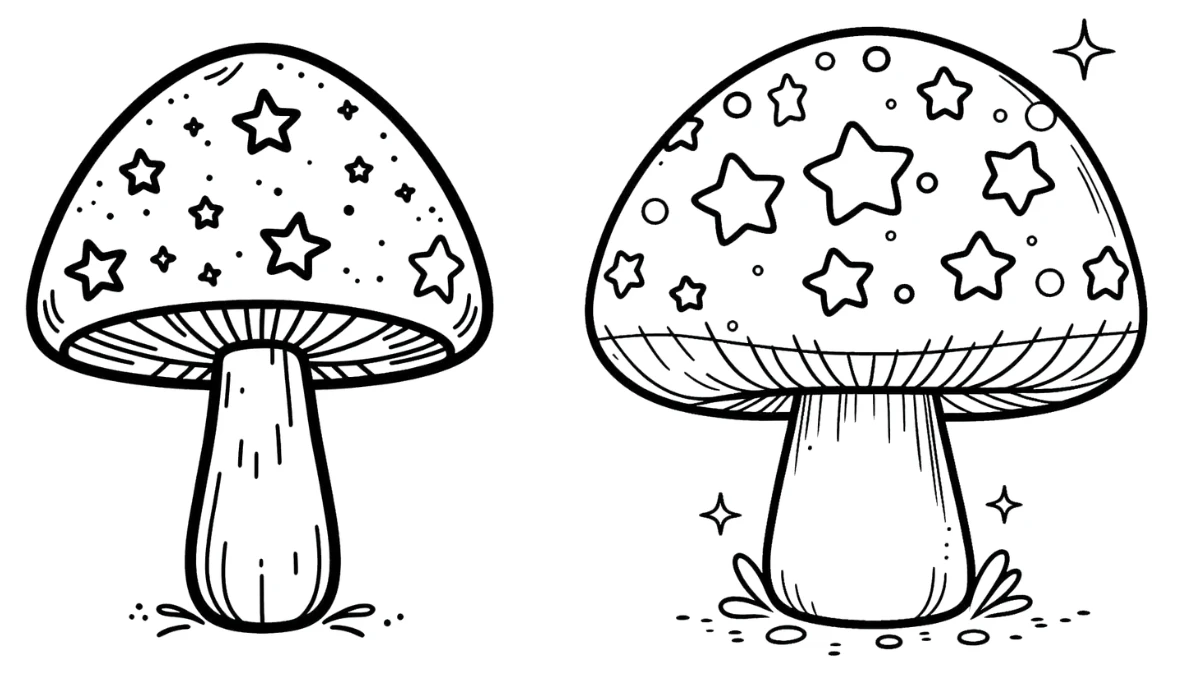 coloriage Champignon pour enfant de 6 ans