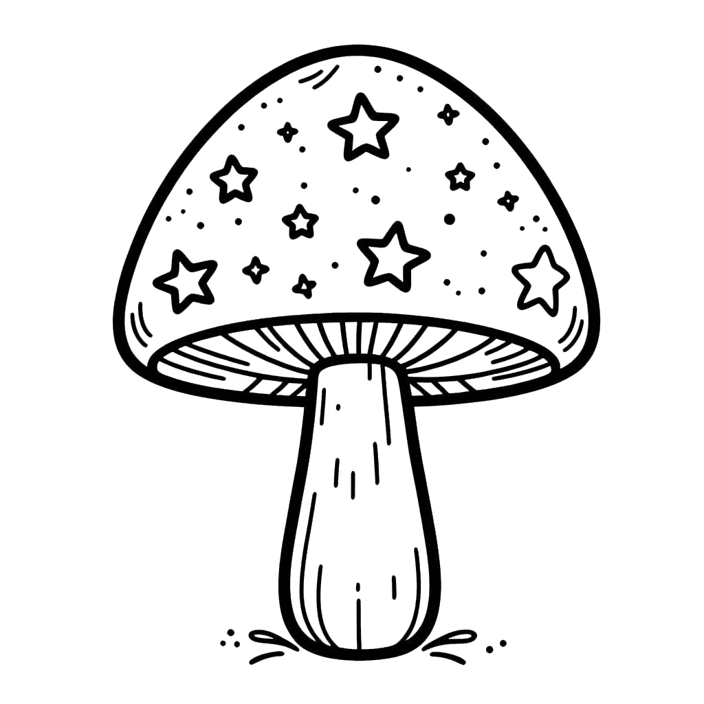 coloriage Champignon à imprimer kawaii