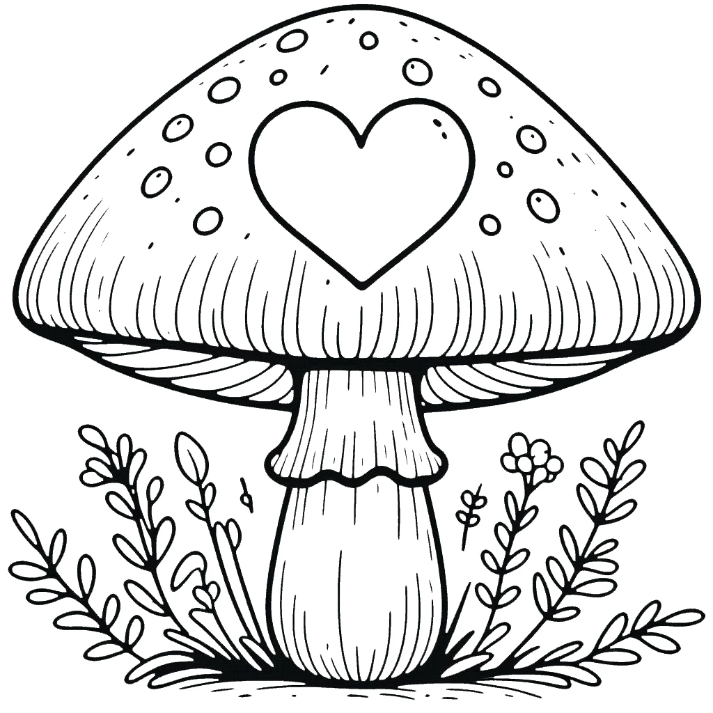 coloriage Champignon pour enfant