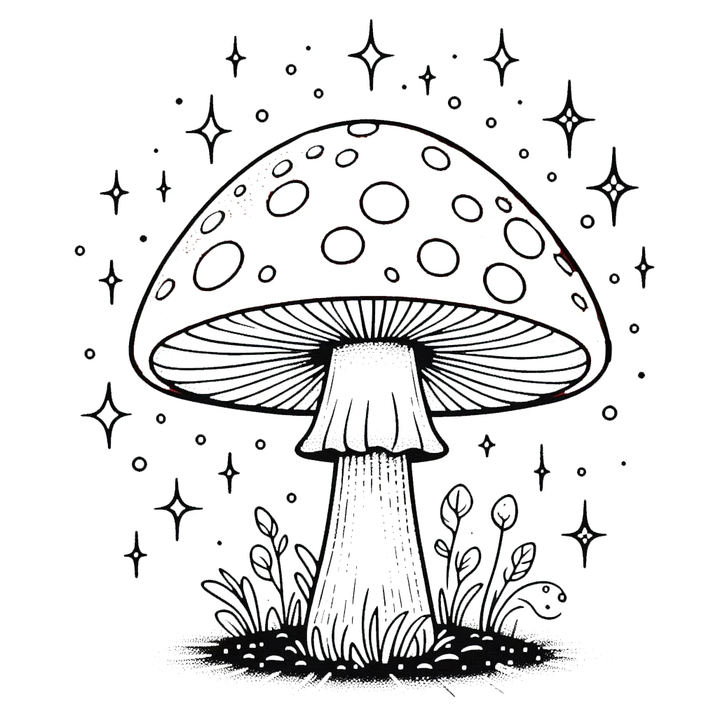 coloriage Champignon a imprimer gratuit