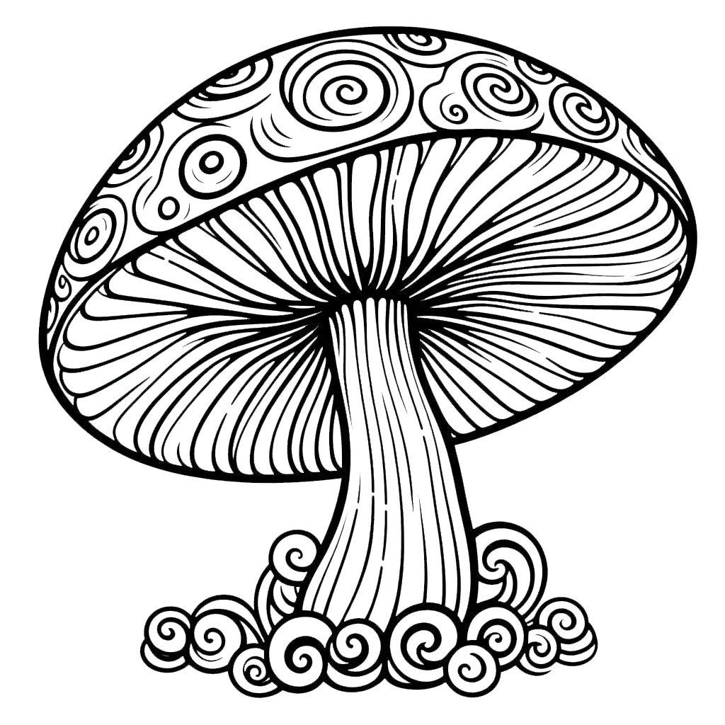 imprimer coloriage Champignon gratuit