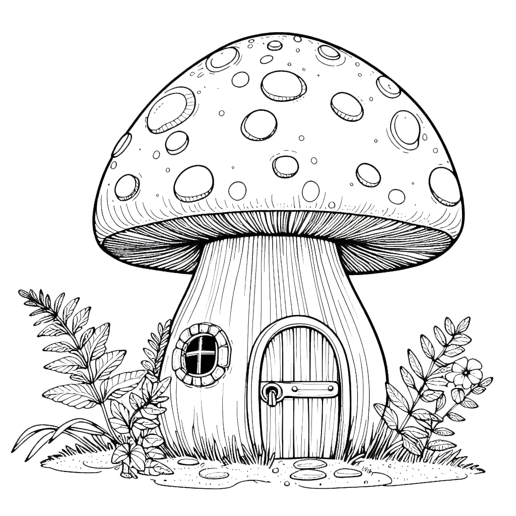 coloriage Champignon pour enfant de 4 ans