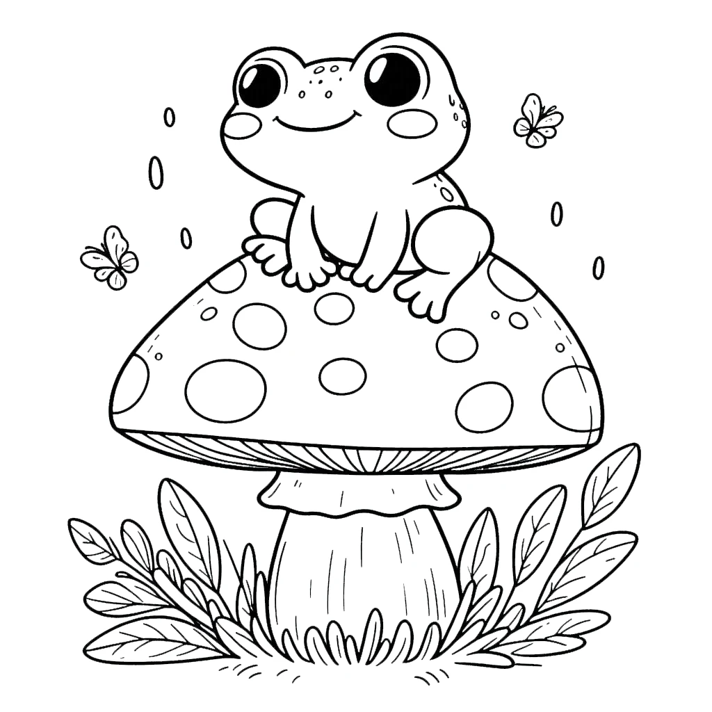 coloriage Champignon pour enfant a imprimer gratuit