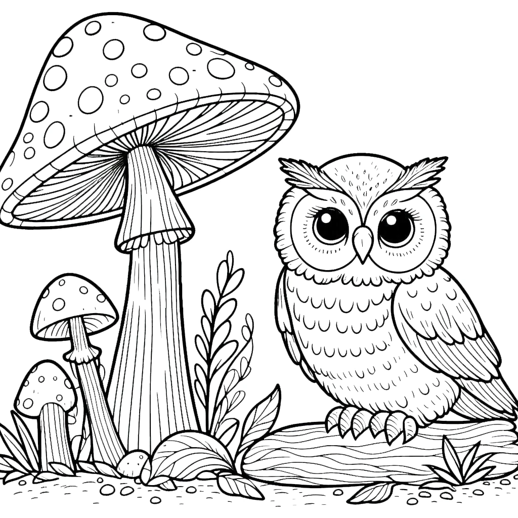 coloriage Champignon a imprimer gratuitement