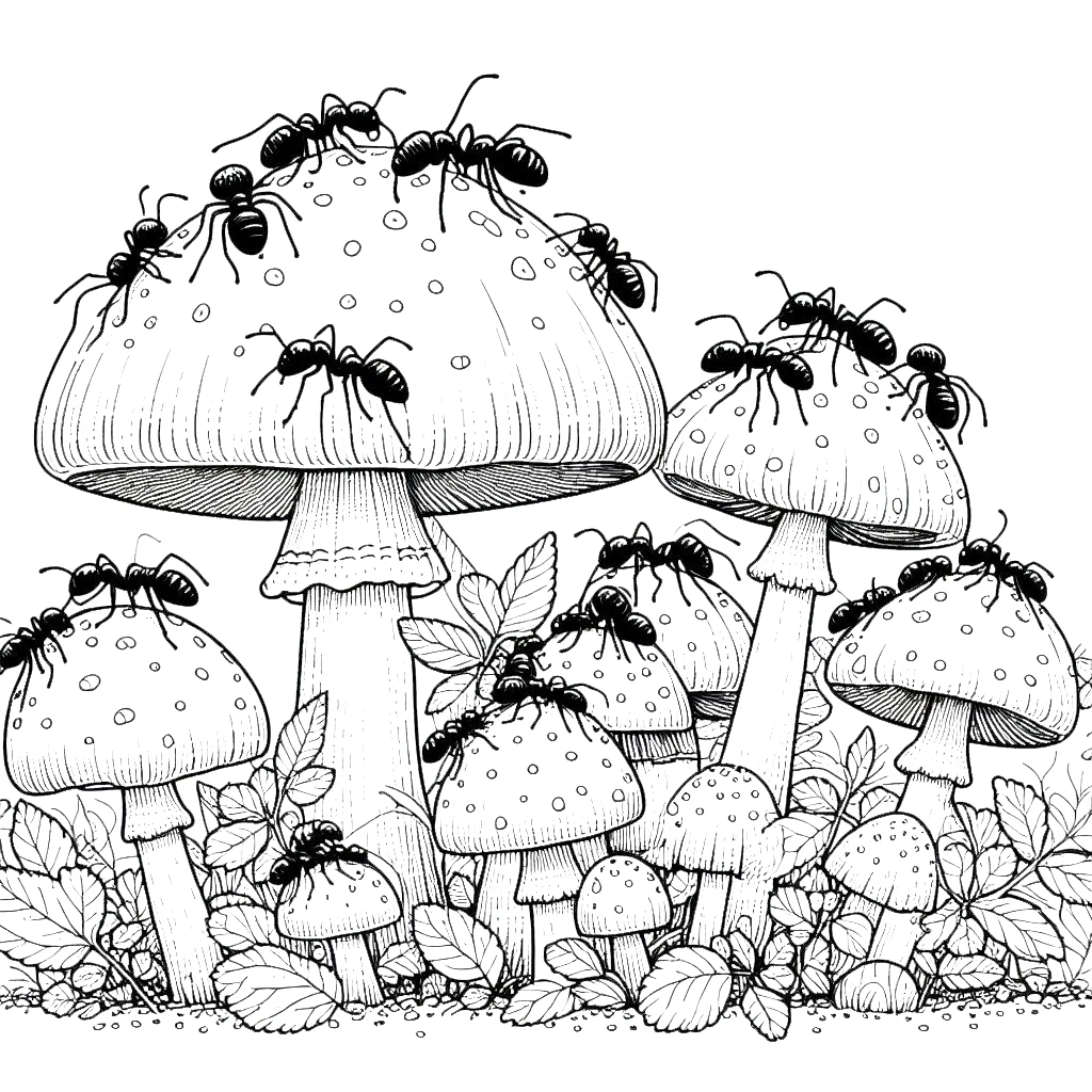 coloriage Champignon pour primaire