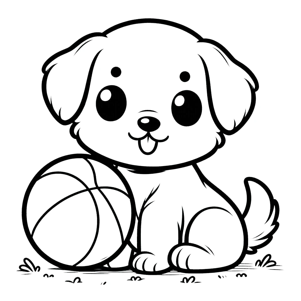 coloriage Chiot pour enfants a imprimer gratuit