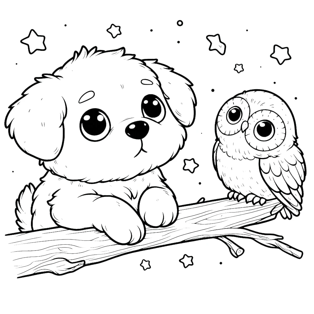 coloriage Chiot d'enfant a imprimer