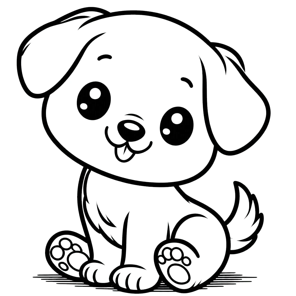 coloriage Chiot a dessiner et imprimer 2