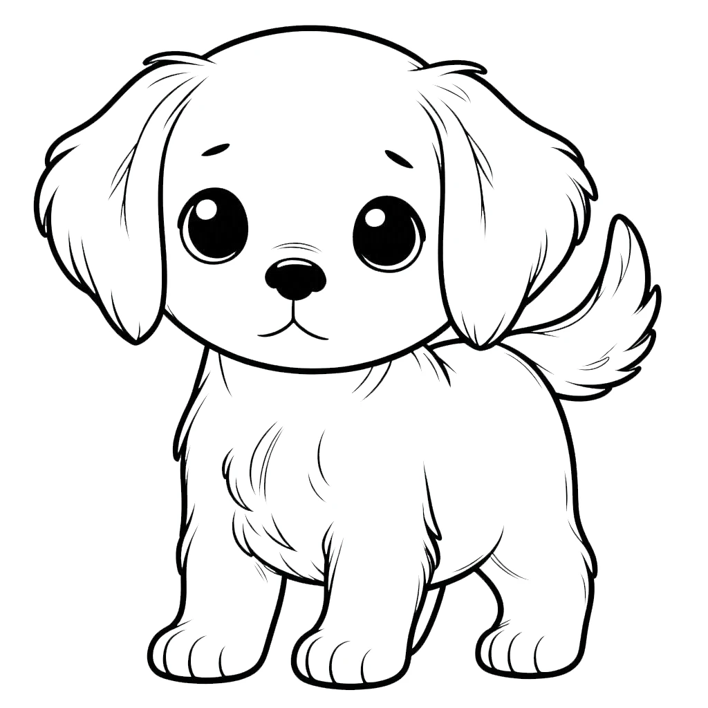 coloriage Chiot a colorier en ligne gratuitement