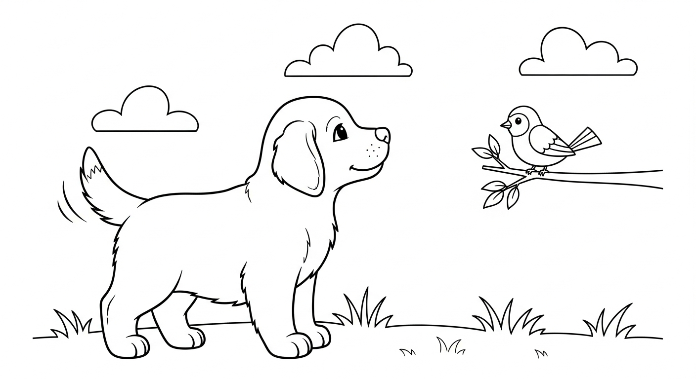 coloriage Chiot updated gratuit en ligne