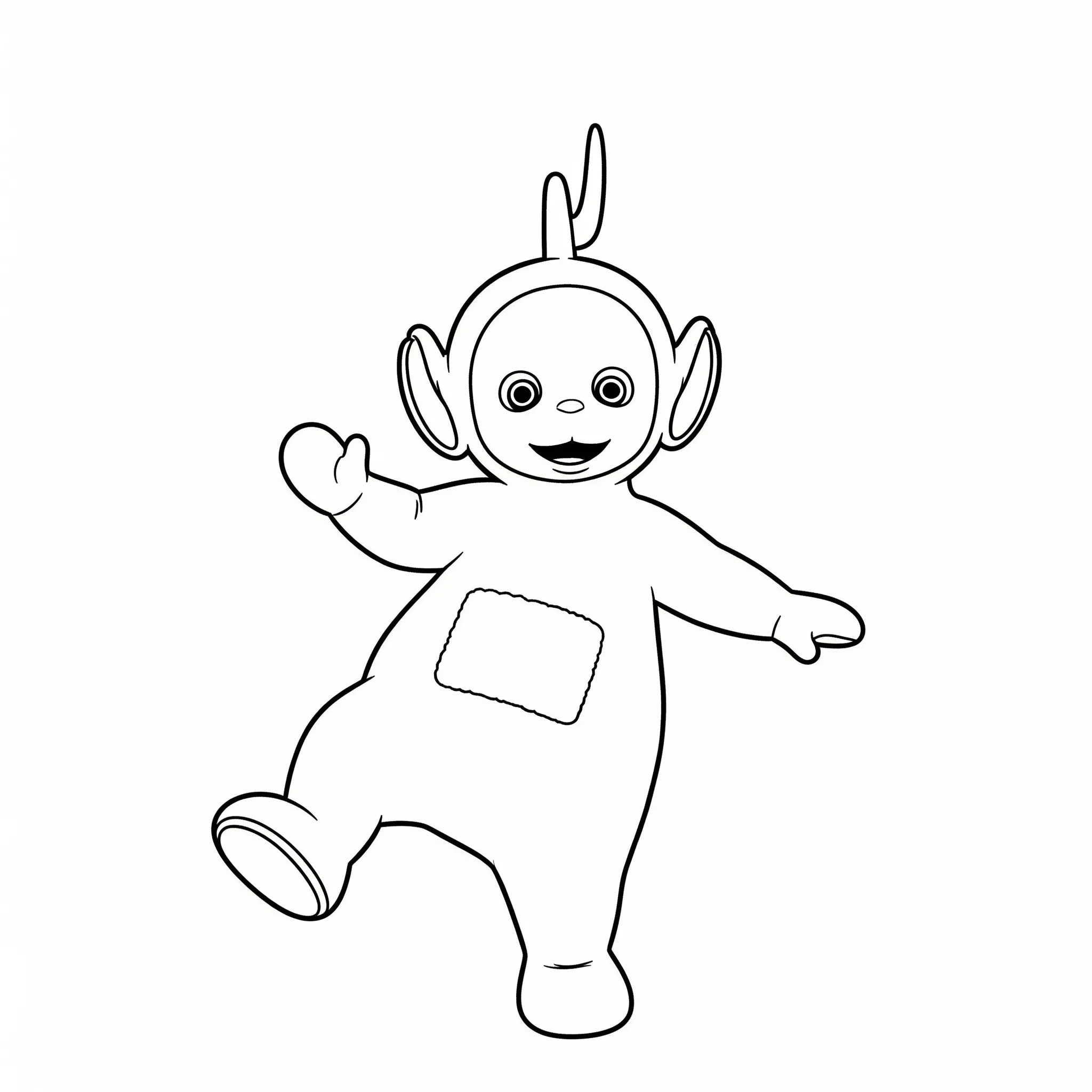 coloriage Dipsy fait une danse à imprimer pour enfant de 6 ans
